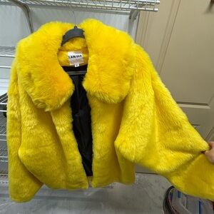 I.AM.GIA capella faux fur yellow jacket